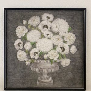 Modern vintage farmhouse flowers in urn wall art